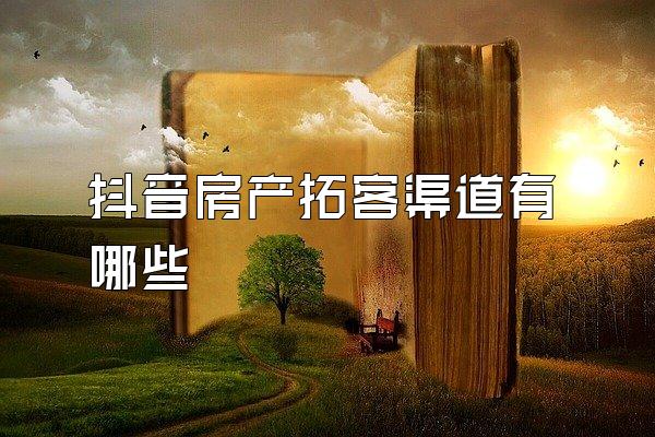 抖音房产拓客渠道有哪些