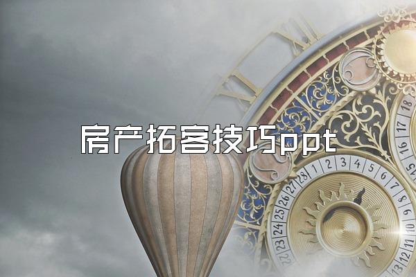 房产拓客技巧ppt