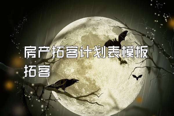 房产拓客计划表模板拓客