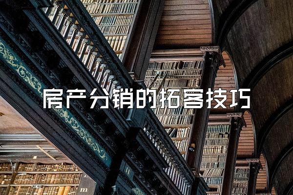 房产分销的拓客技巧