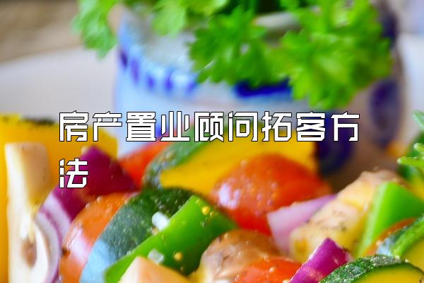 房产置业顾问拓客方法