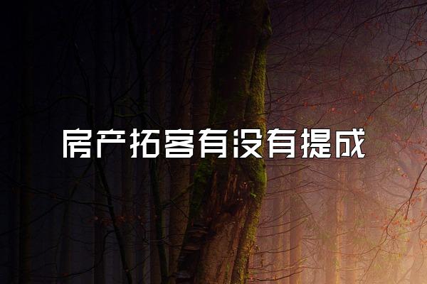 房产拓客有没有提成