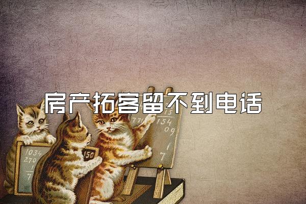 房产拓客留不到电话