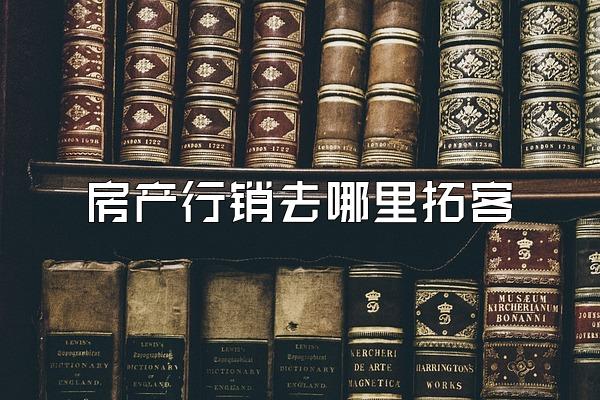 房产行销去哪里拓客