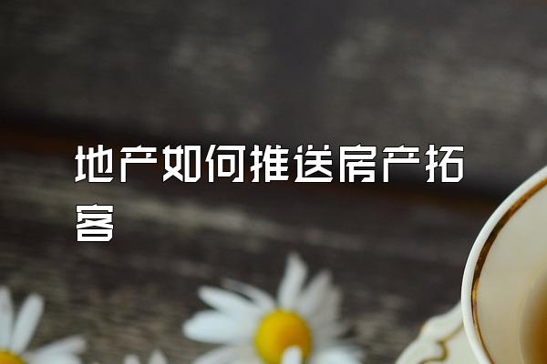 地产如何推送房产拓客