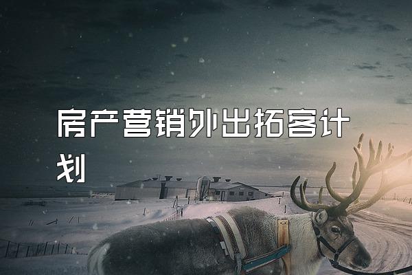 房产营销外出拓客计划