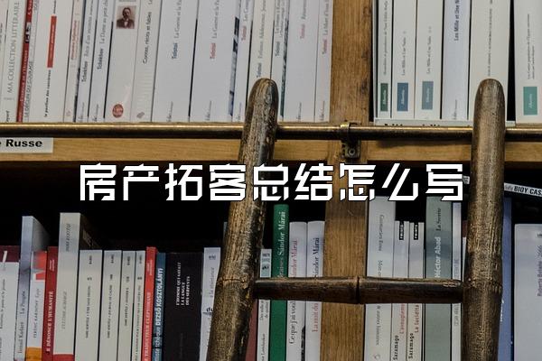 房产拓客总结怎么写