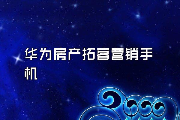 华为房产拓客营销手机