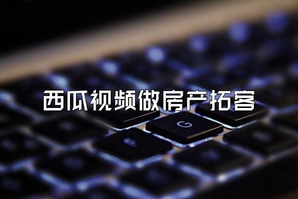 西瓜视频做房产拓客