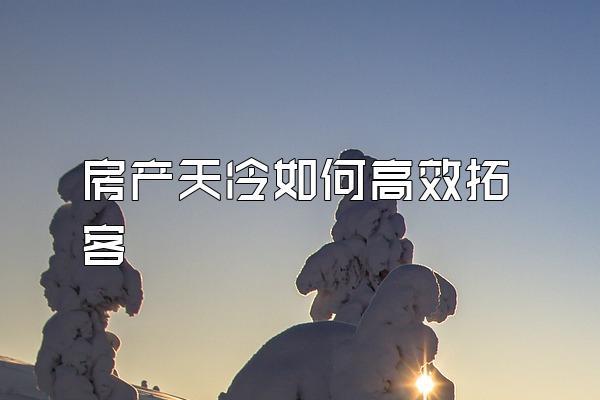 房产天冷如何高效拓客