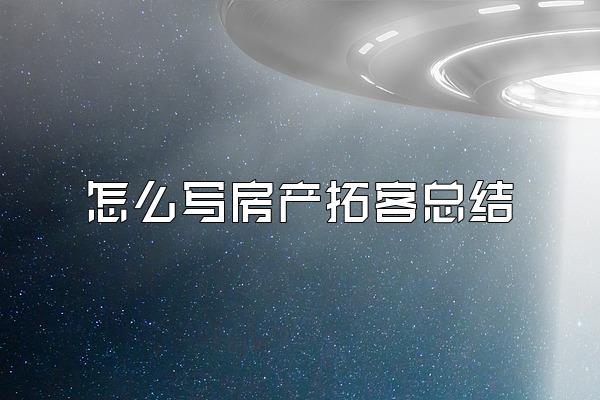 怎么写房产拓客总结