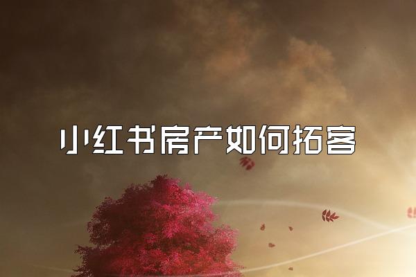 小红书房产如何拓客