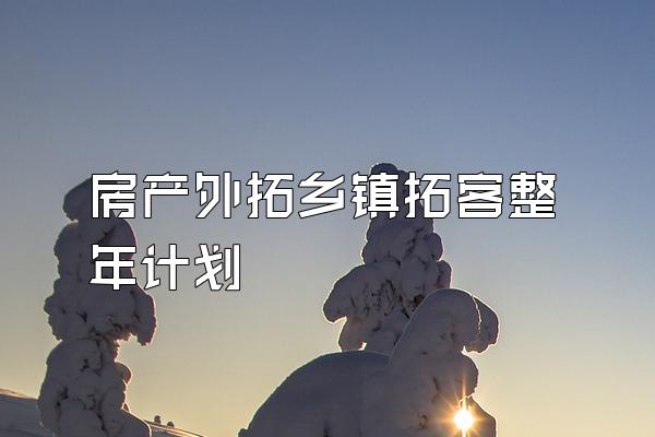 房产外拓乡镇拓客整年计划
