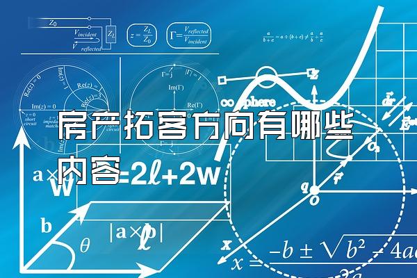 房产拓客方向有哪些内容