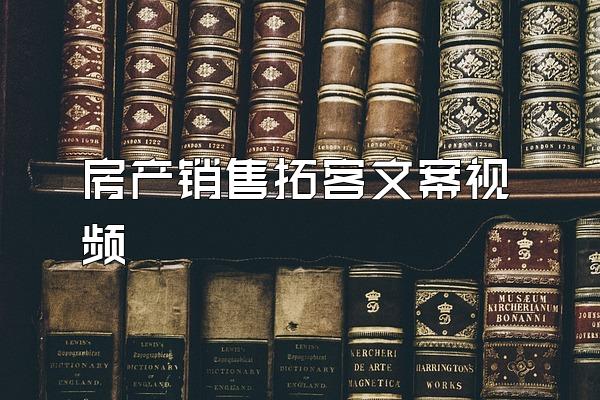 房产销售拓客文案视频