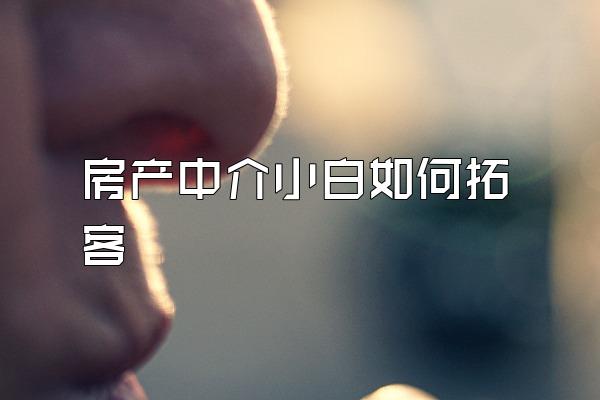 房产中介小白如何拓客