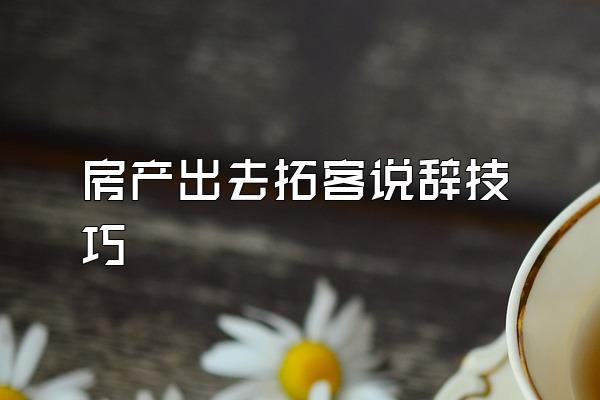 房产出去拓客说辞技巧