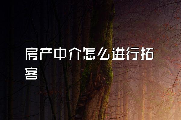 房产中介怎么进行拓客
