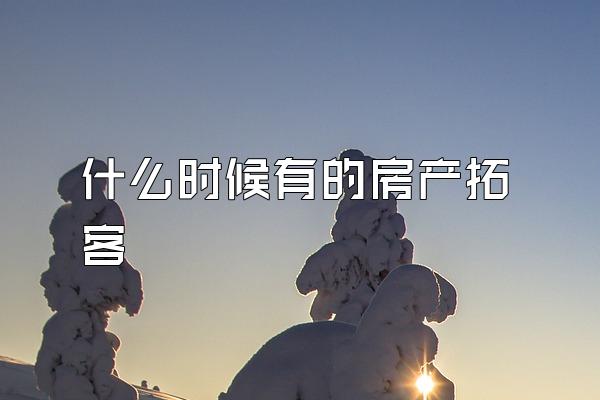 什么时候有的房产拓客