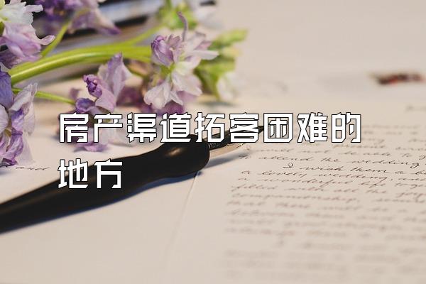 房产渠道拓客困难的地方