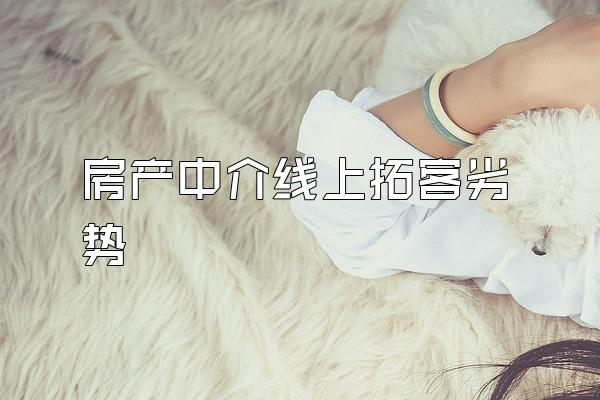 房产中介线上拓客劣势