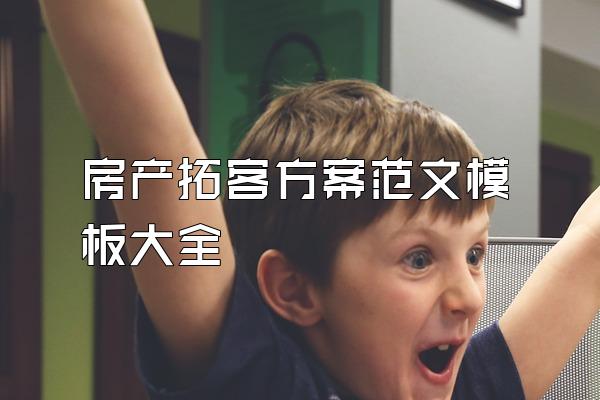 房产拓客方案范文模板大全