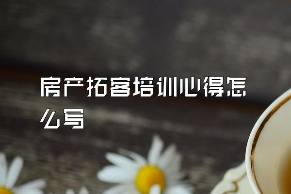 房产拓客培训心得怎么写