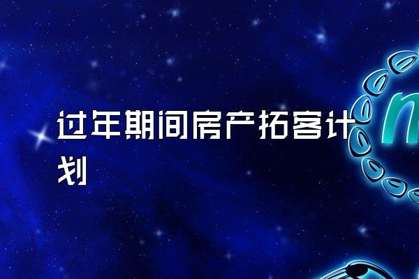 过年期间房产拓客计划