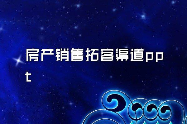 房产销售拓客渠道ppt
