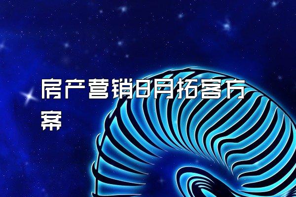 房产营销8月拓客方案