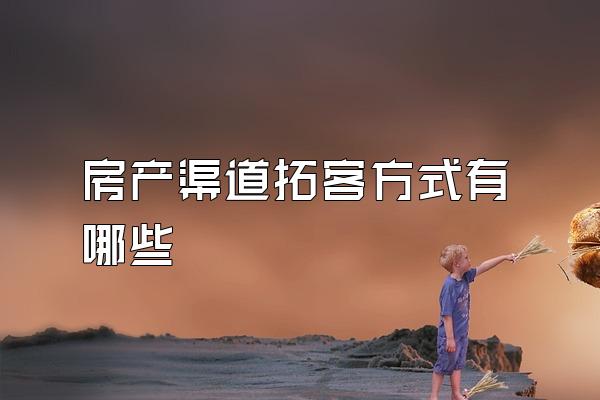 房产渠道拓客方式有哪些