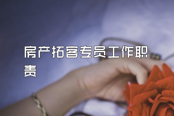 房产拓客专员工作职责