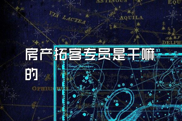房产拓客专员是干嘛的