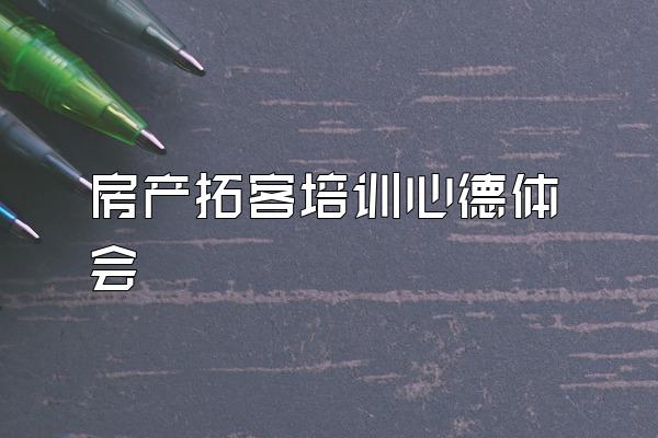 房产拓客培训心德体会