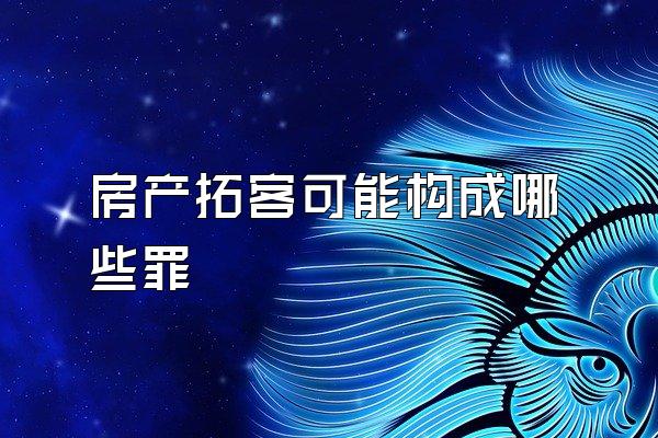 房产拓客可能构成哪些罪