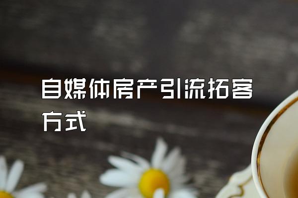 自媒体房产引流拓客方式
