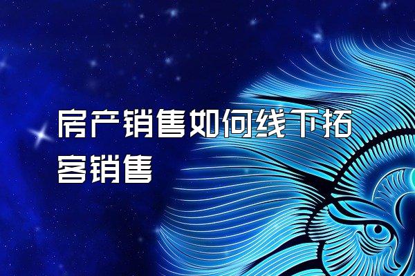 房产销售如何线下拓客销售