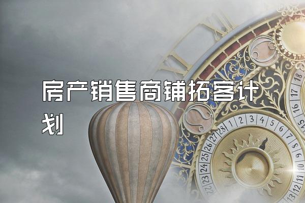 房产销售商铺拓客计划