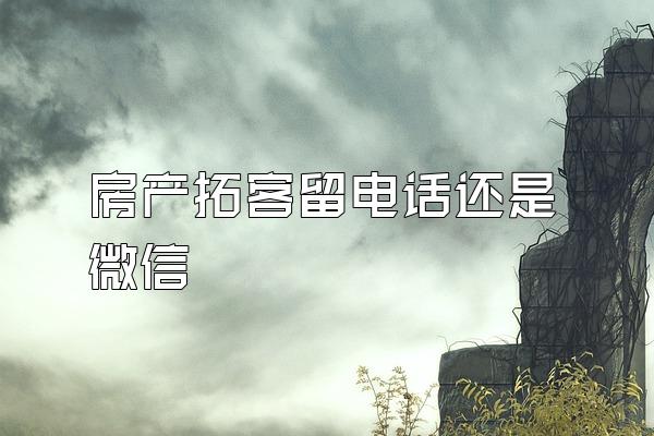 房产拓客留电话还是微信